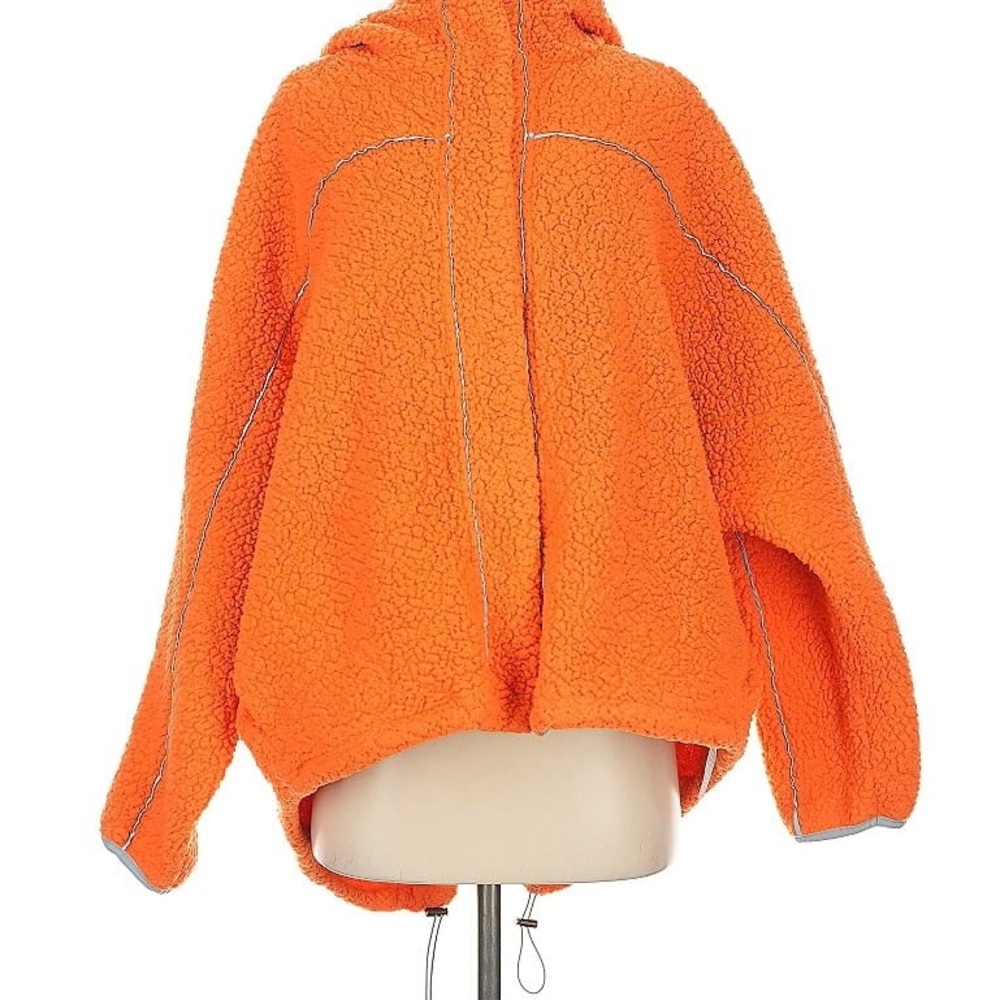 UO Out From Under Bright Orange Sherpa Hoodie